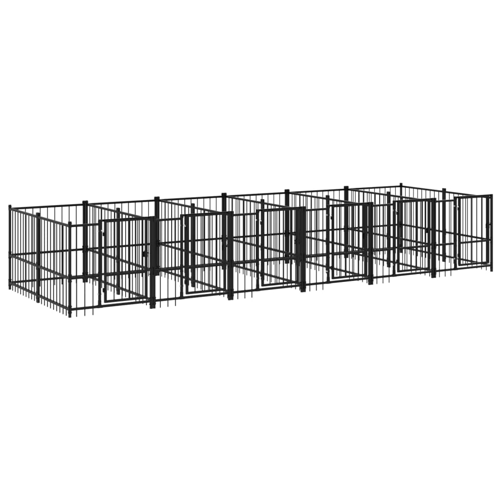 Outdoor Dog Kennel Steel 11.26 m²