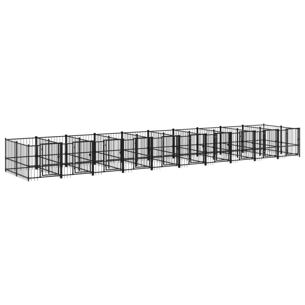 Outdoor Dog Kennel Steel 18.77 m²