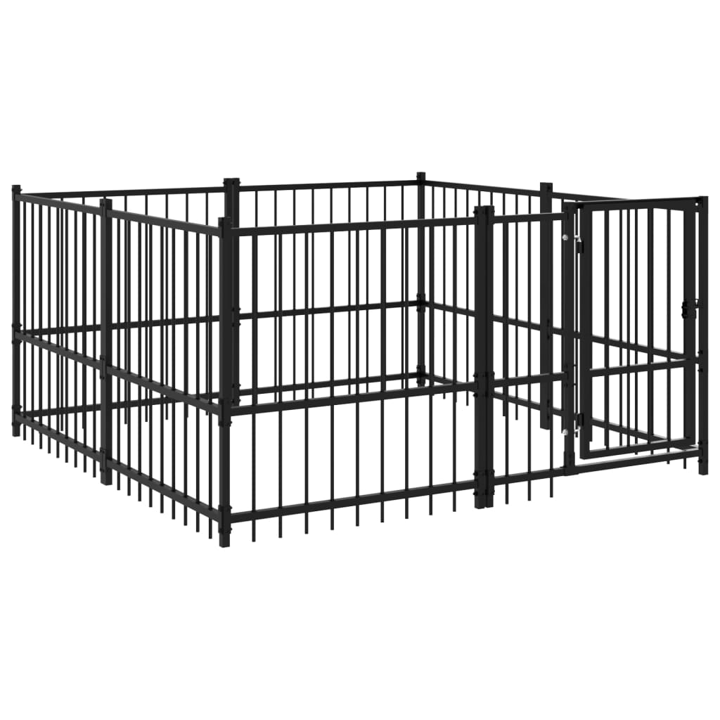 Outdoor Dog Kennel Steel 3.75 m²
