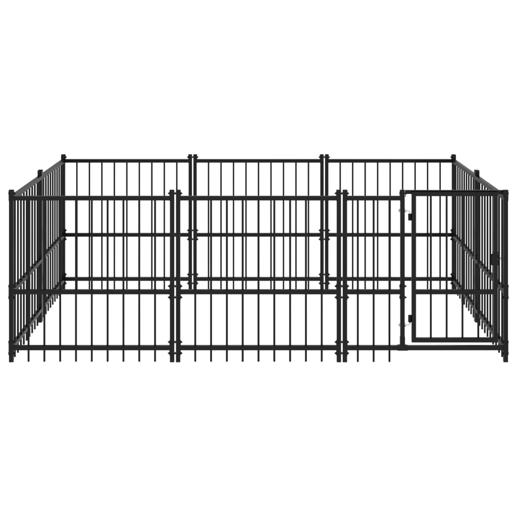 Outdoor Dog Kennel Steel 5.63 m²