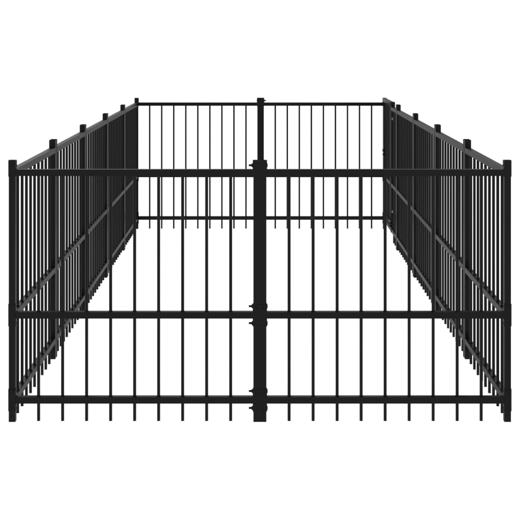 Outdoor Dog Kennel Steel 9.38 m²