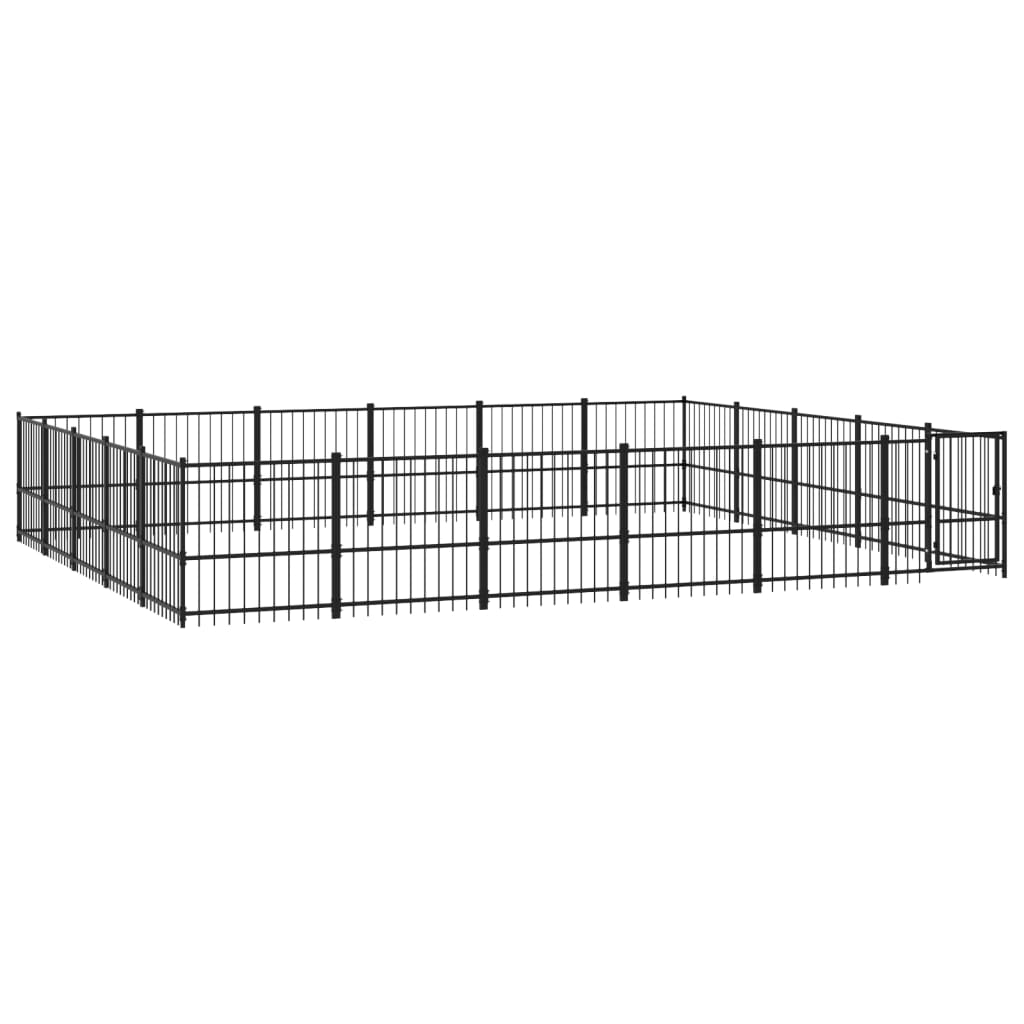 Outdoor Dog Kennel Steel 28.23 m²