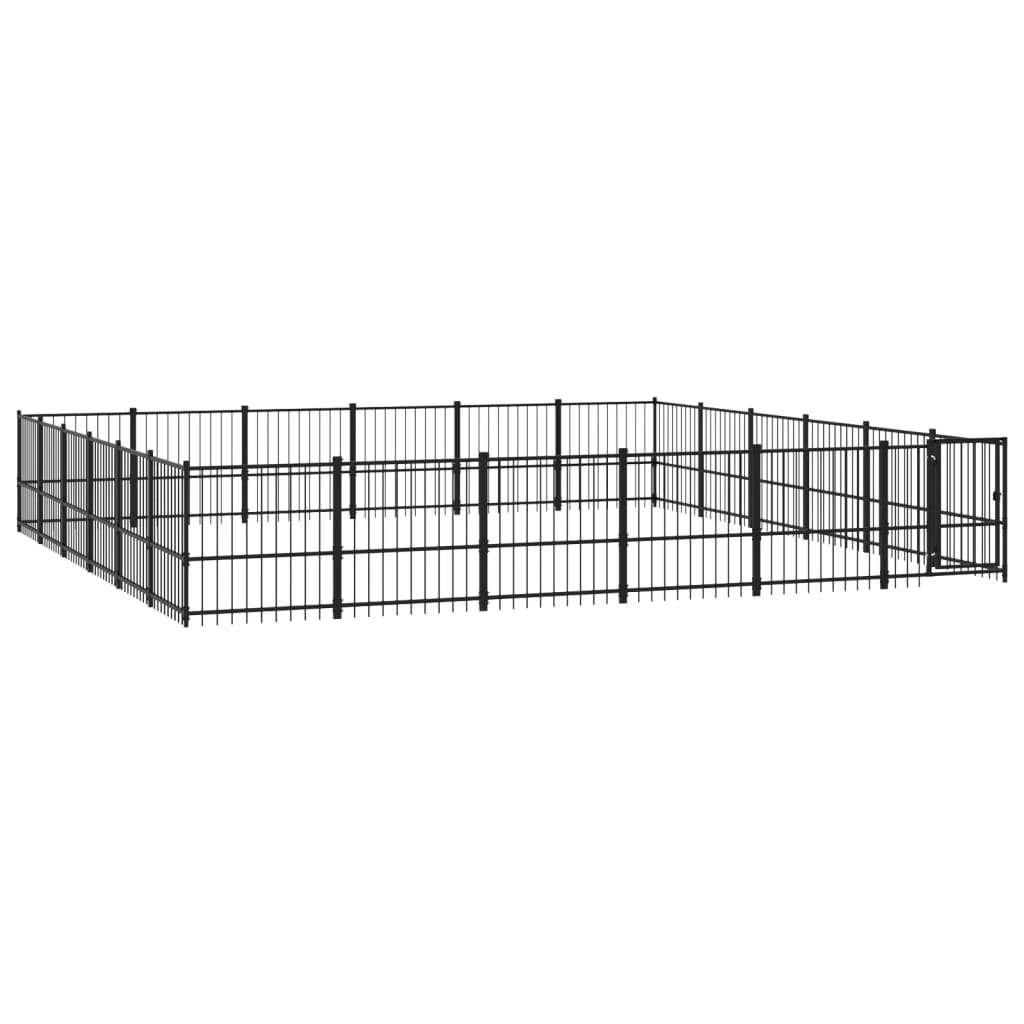 Outdoor Dog Kennel Steel 33.87 m²