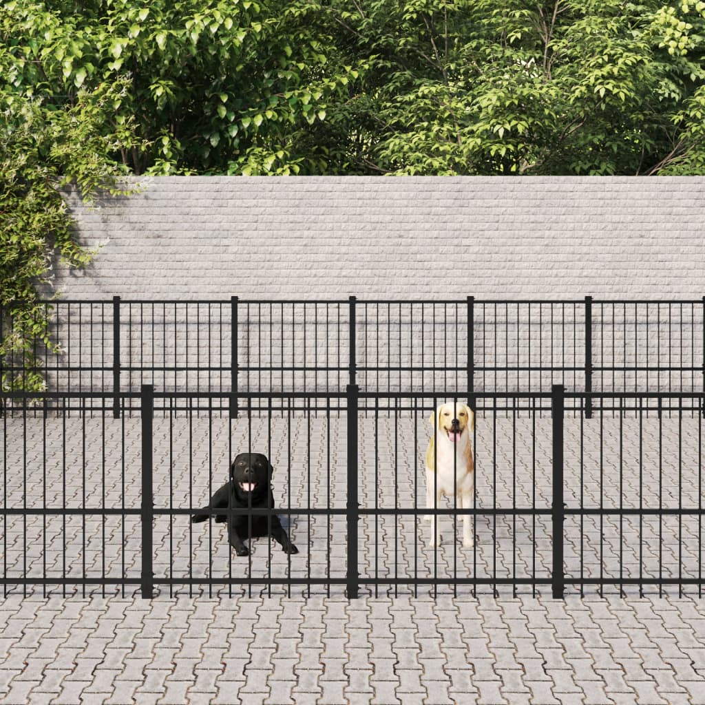Outdoor Dog Kennel Steel 33.87 m²
