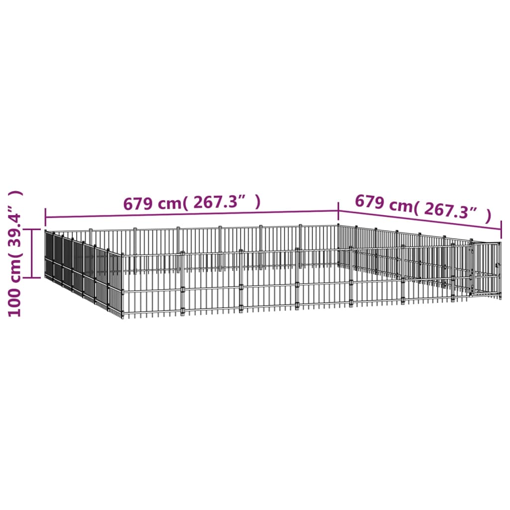 Outdoor Dog Kennel Steel 46.1 m²
