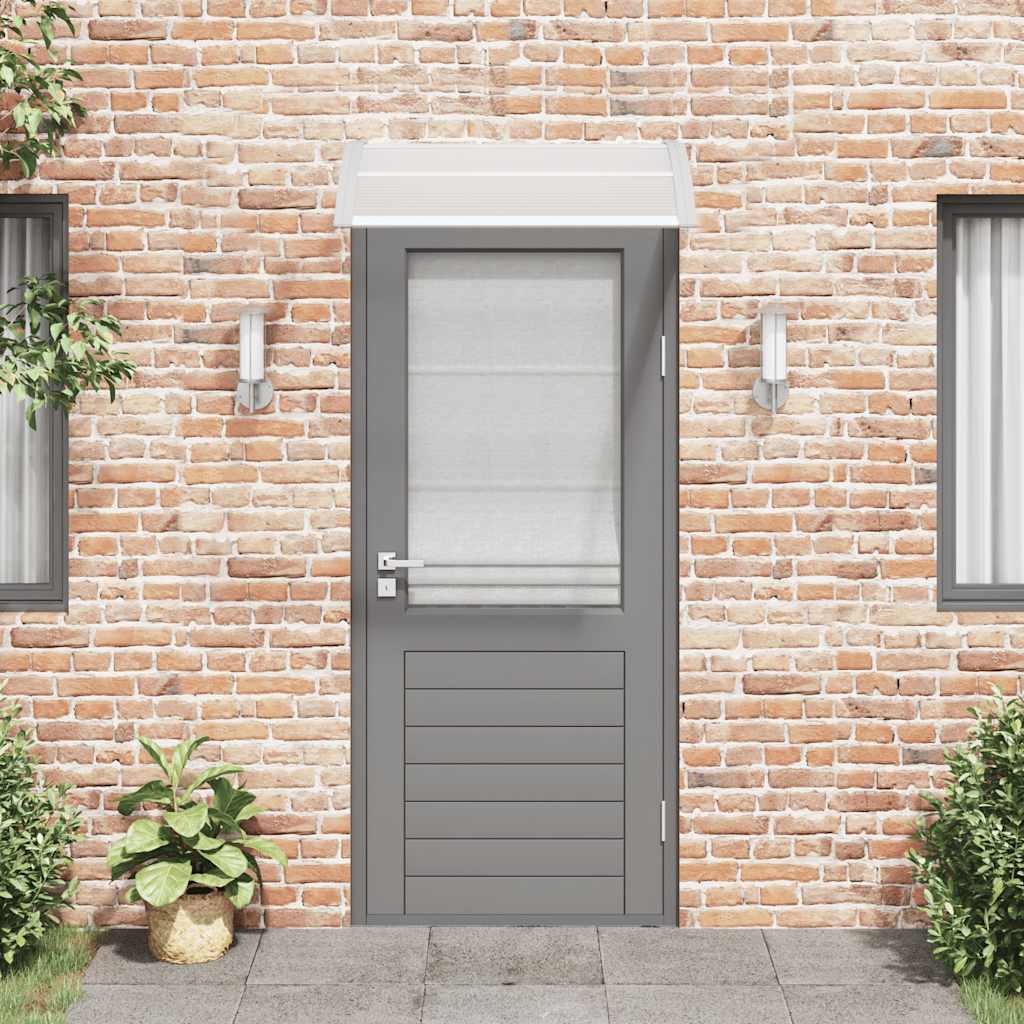 Door Canopy Grey and Transparent 100x75 cm Polycarbonate