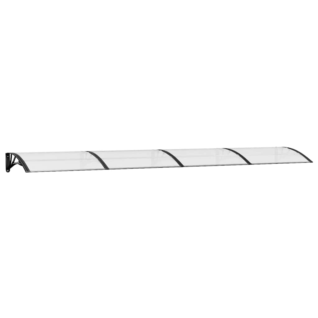 Door Canopy Black and Transparent 400x75 cm Polycarbonate