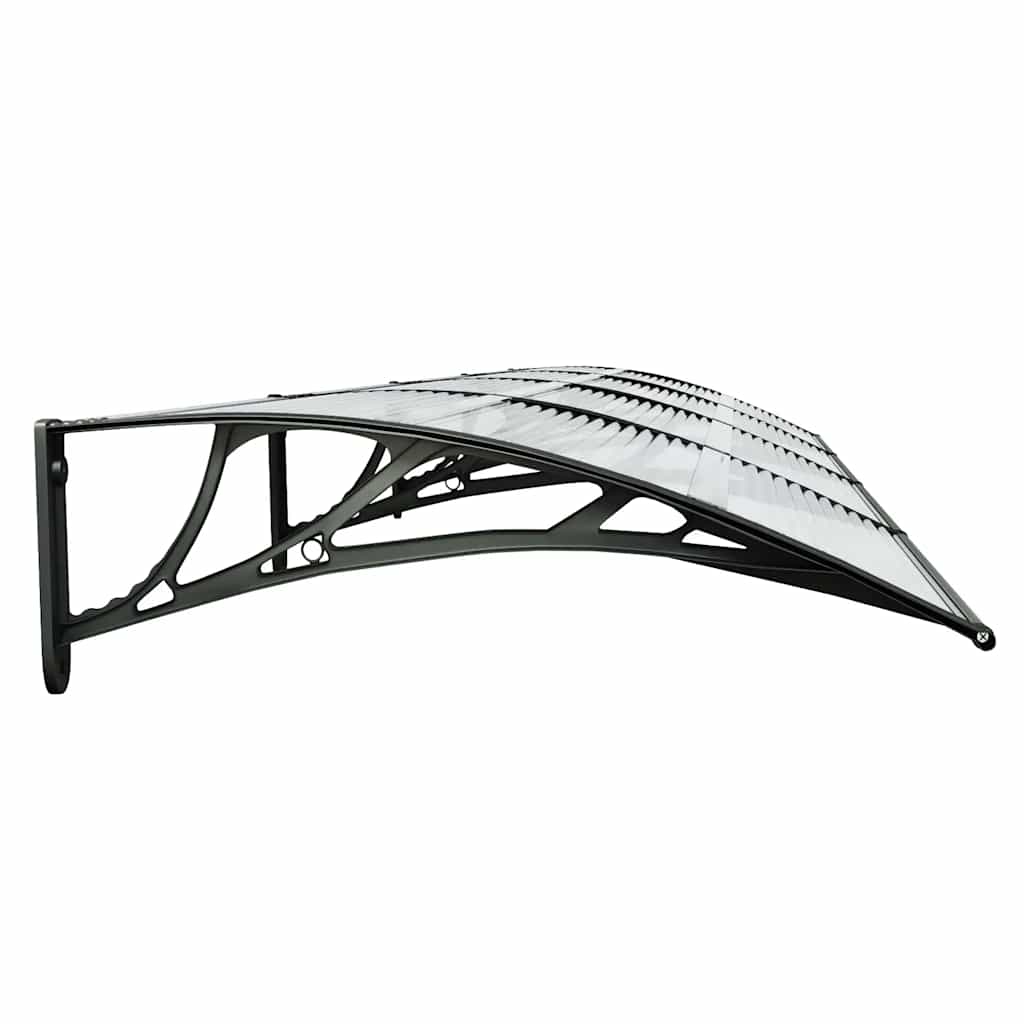 Door Canopy Black and Transparent 400x75 cm Polycarbonate