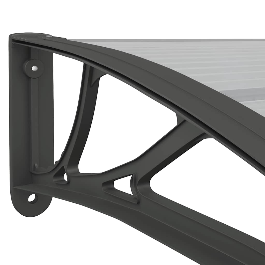 Door Canopy Black and Transparent 400x75 cm Polycarbonate
