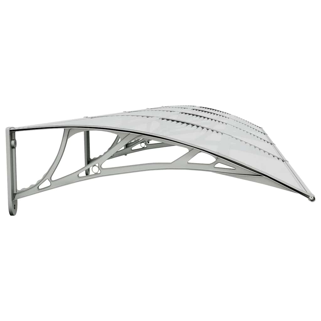 Door Canopy Grey and Transparent 400x75 cm Polycarbonate