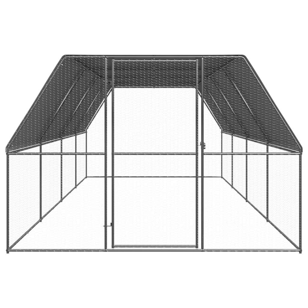 Outdoor Chicken Cage 3x8x2 m Galvanised Steel