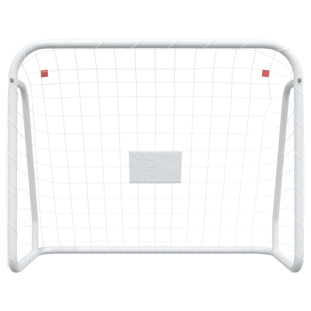 Football Goal with Net White 125x96x60 cm Steel&Polyester