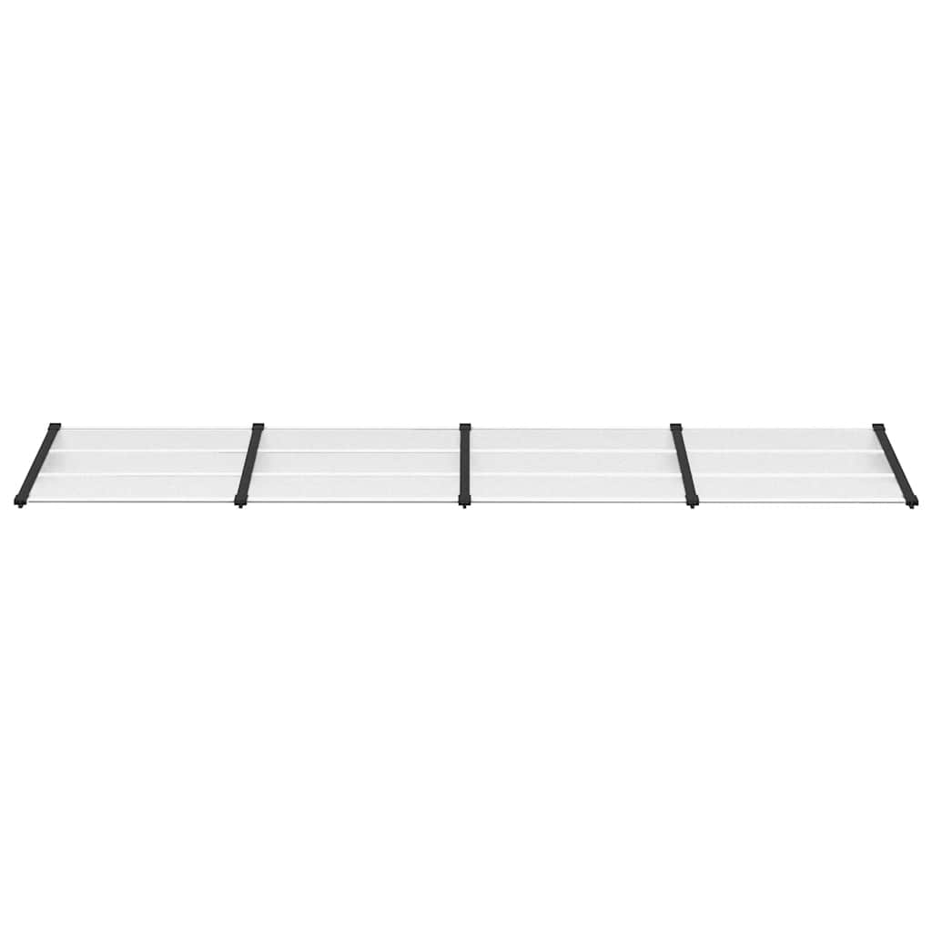 Door Canopy Black and Transparent 396x90 cm Polycarbonate