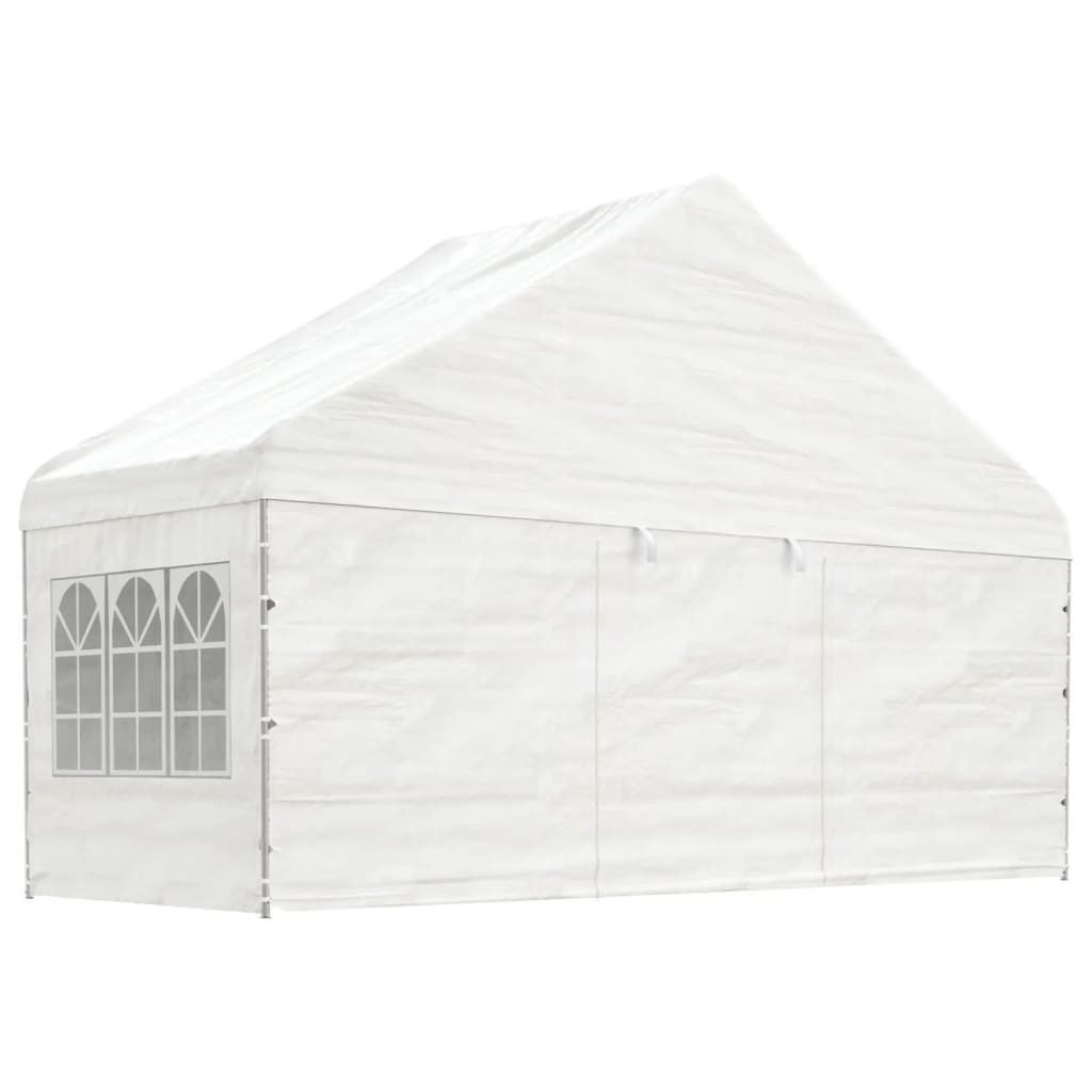Gazebo with Roof White 17.84x5.88x3.75 m Polyethylene