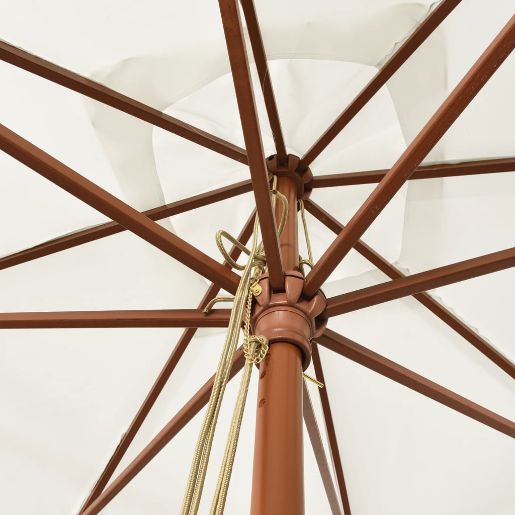 Garden Parasol with Wooden Pole Sand 300x300x273 cm
