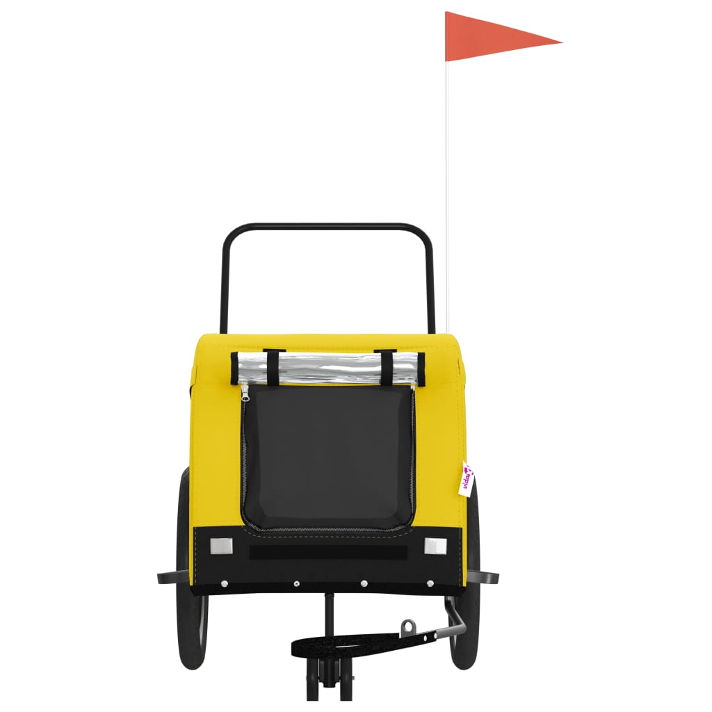 Pet Bike Trailer Yellow and Black Oxford Fabric and Iron