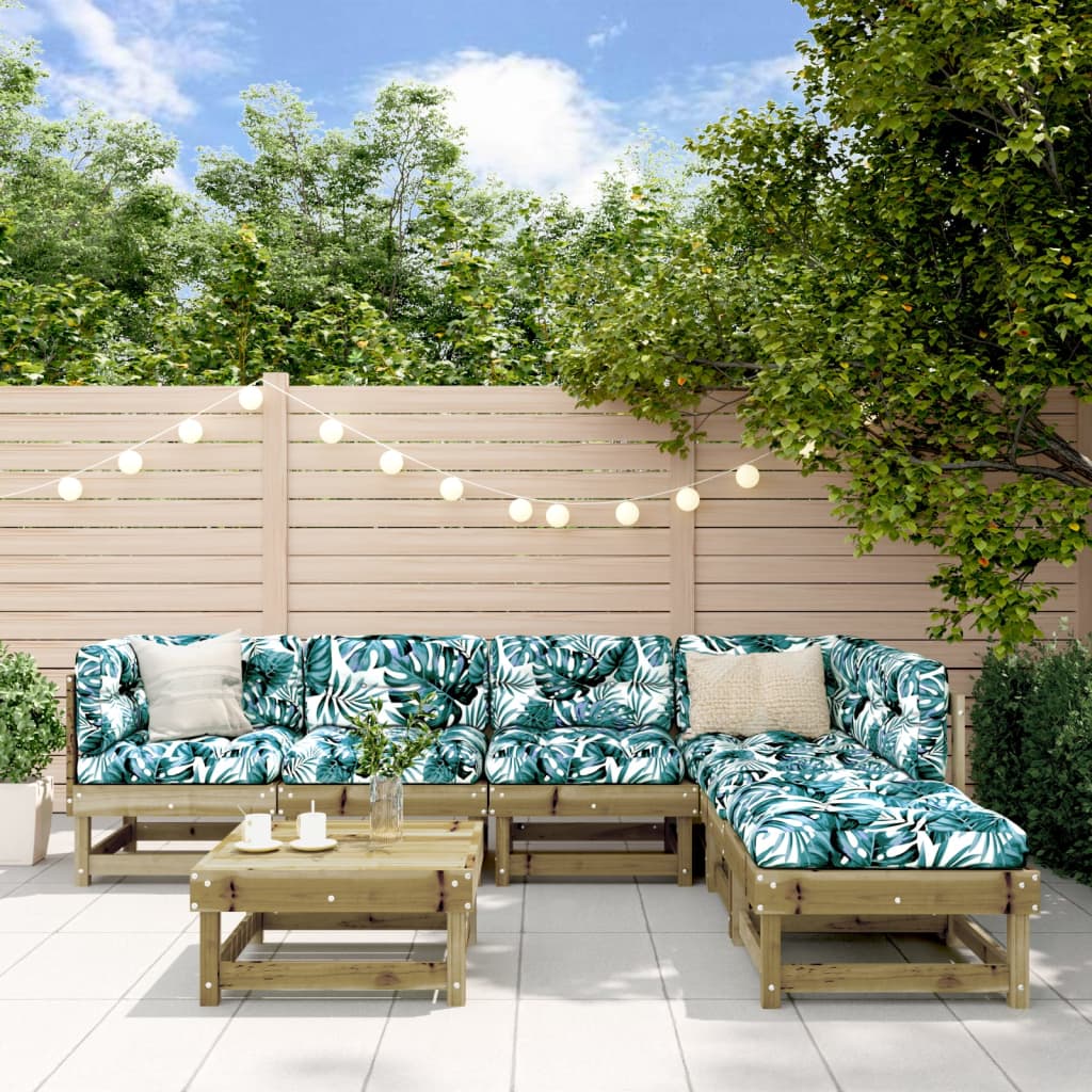 7 Piece Garden Lounge Set Impregnated Wood Pine