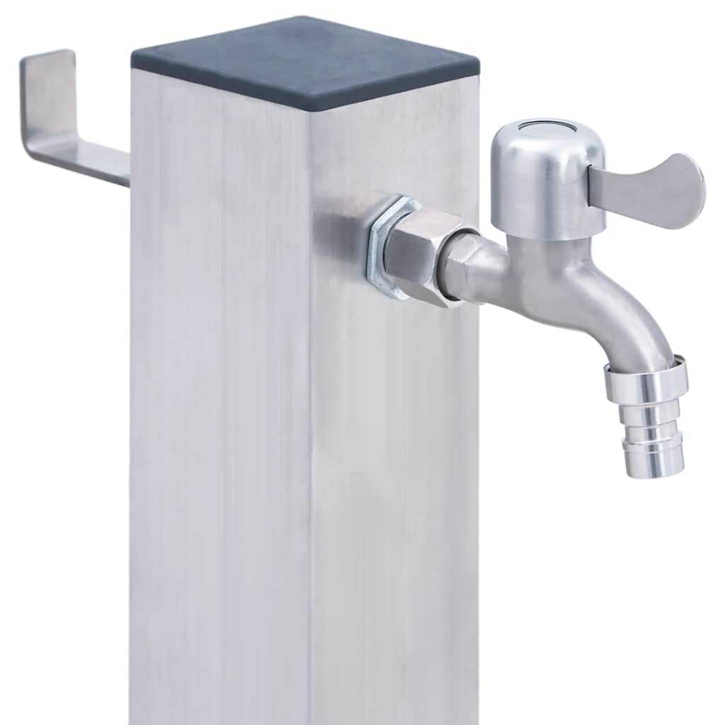 Garden Water Column 80 cm Stainless Steel Square
