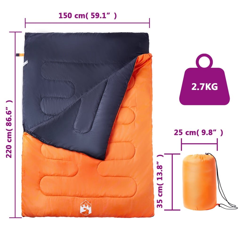 Double Sleeping Bag with Pillows for Adults Camping 3-4 Seasons