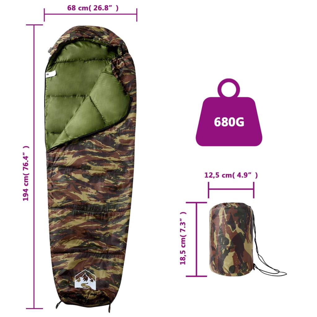 Mummy Sleeping Bag for Adults Camping 3 Seasons