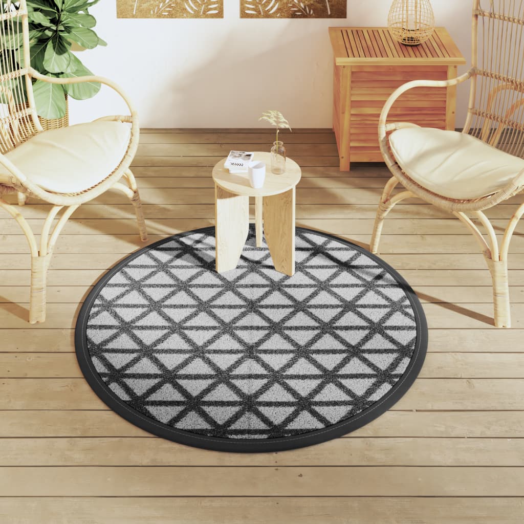 Outdoor Carpet ARAKIL Black Ø120 cm PP