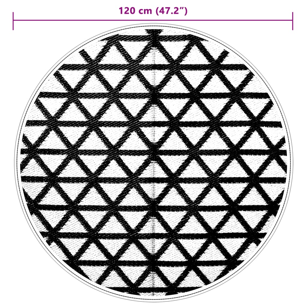 Outdoor Carpet ARAKIL Black Ø120 cm PP