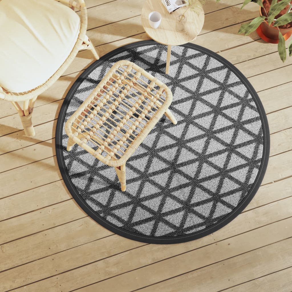 Outdoor Carpet ARAKIL Black Ø120 cm PP