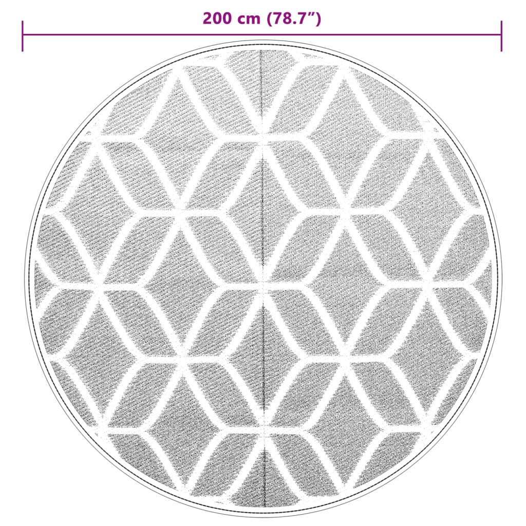 Outdoor Carpet ARAKIL Grey Ø200 cm PP