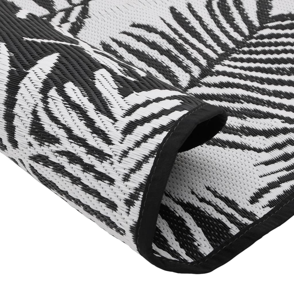 Outdoor Carpet ARAKIL White and Black Ø120 cm PP