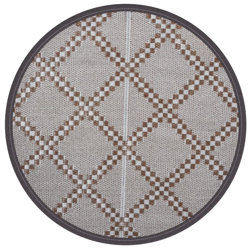 Outdoor Carpet ARAKIL Brown Ø120 cm PP