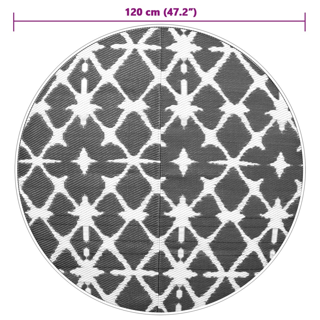 Outdoor Carpet ARAKIL Blue and White Ø120 cm PP