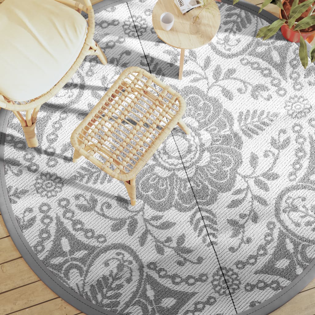 Outdoor Carpet ARAKIL Light Grey Ø200 cm PP