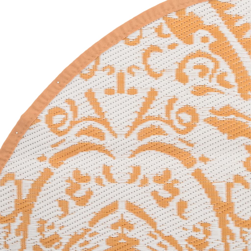 Outdoor Carpet ARAKIL Orange and White Ø120 cm PP