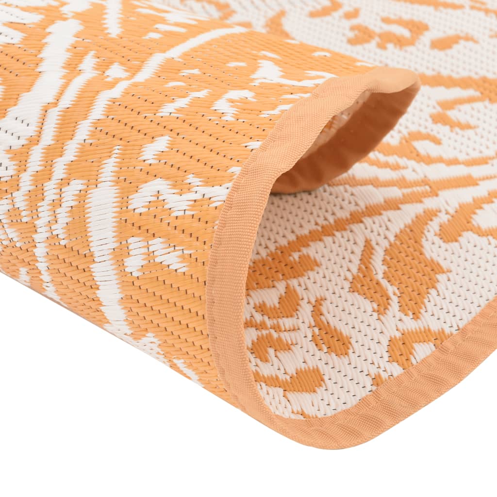Outdoor Carpet ARAKIL Orange and White Ø120 cm PP