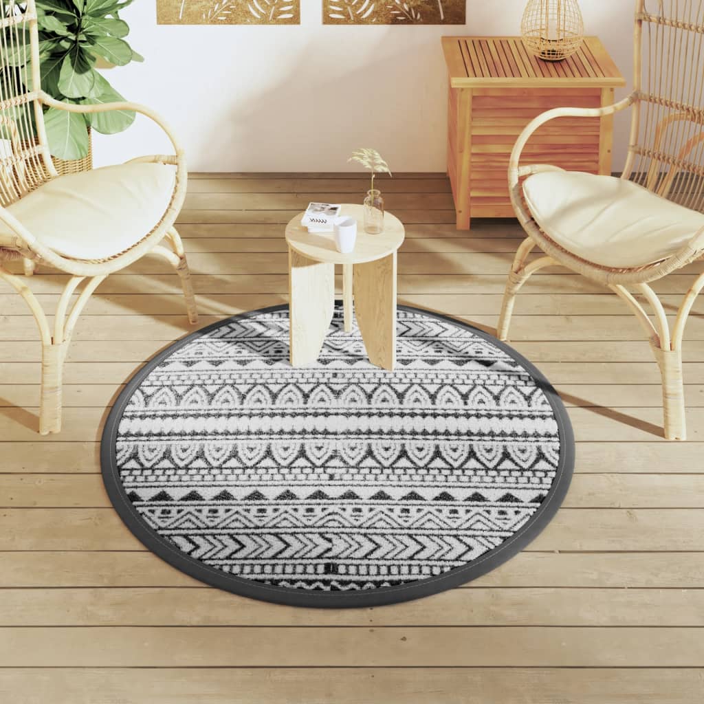 Outdoor Carpet ARAKIL Black Ø120 cm PP