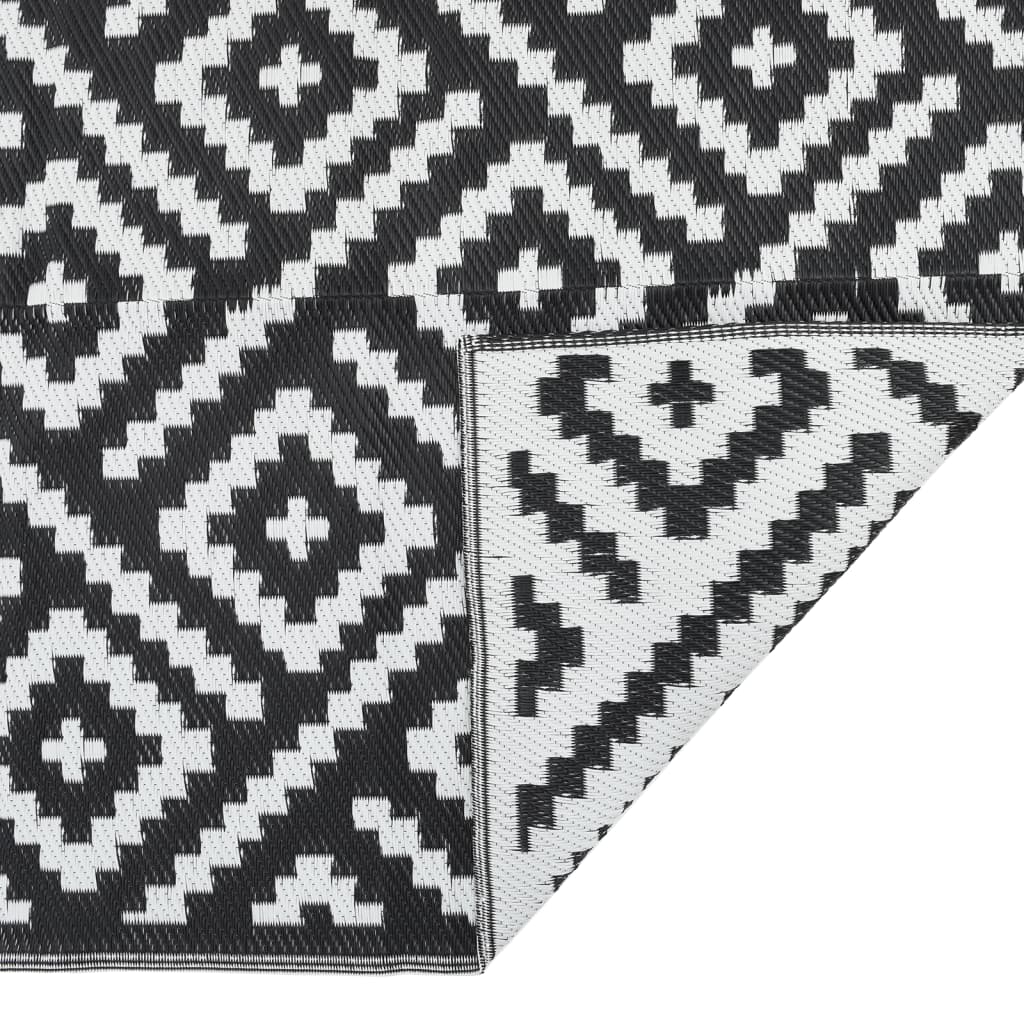 Outdoor Carpet ARAKIL White and Black 80x250 cm PP