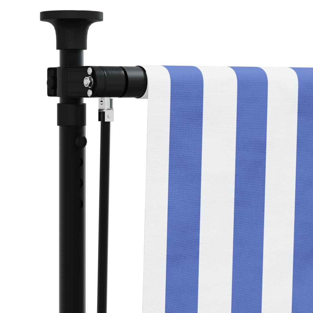 Outdoor Roller Blind Blue and White 150x270 cm Fabric&Steel