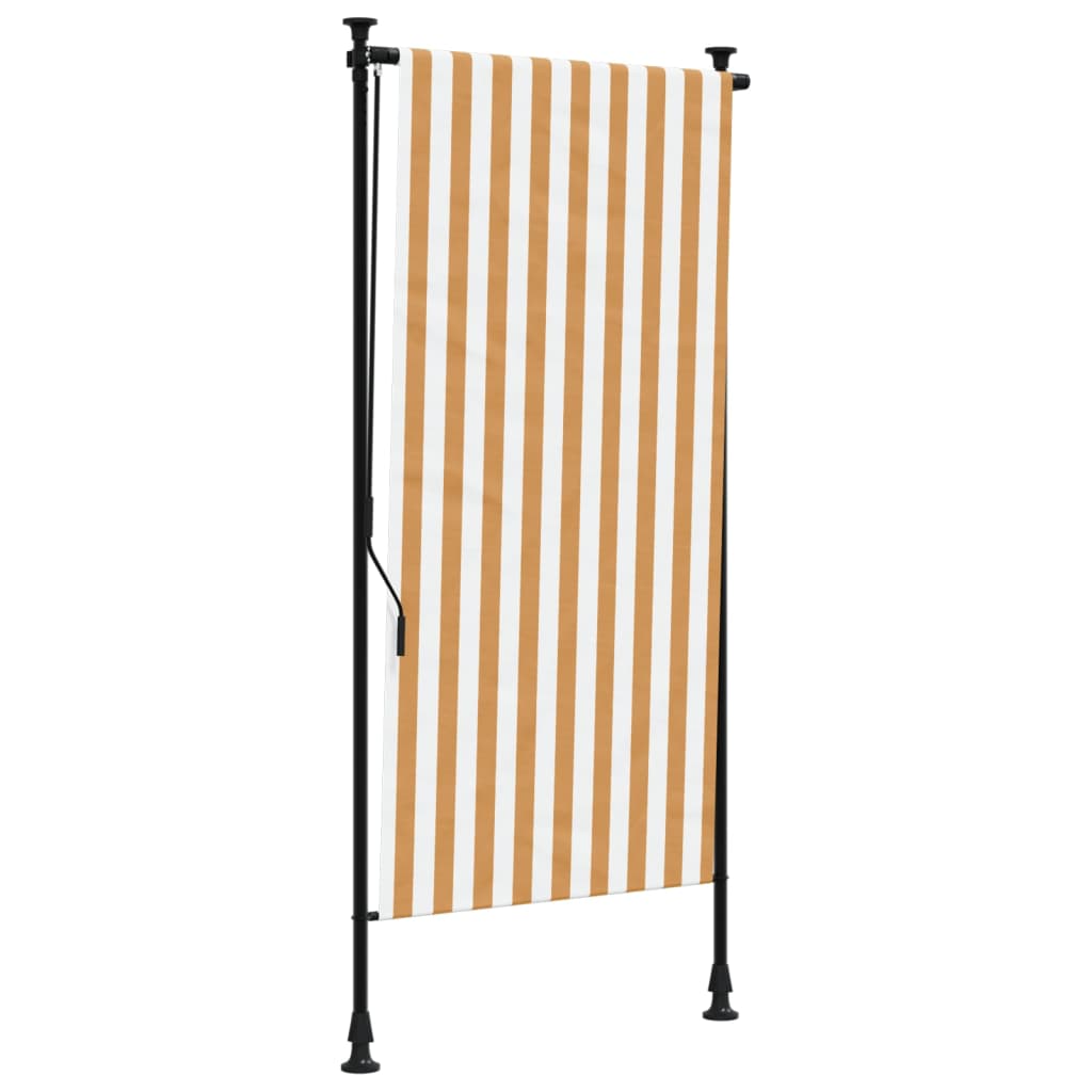 Outdoor Roller Blind Orange and White 120x270 cm Fabric&Steel
