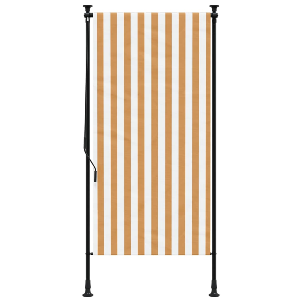 Outdoor Roller Blind Orange and White 120x270 cm Fabric&Steel