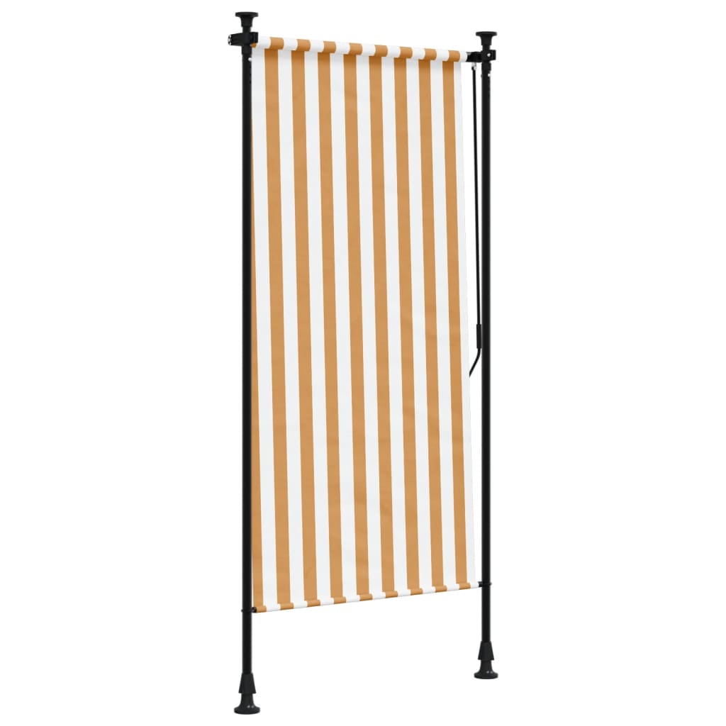 Outdoor Roller Blind Orange and White 120x270 cm Fabric&Steel