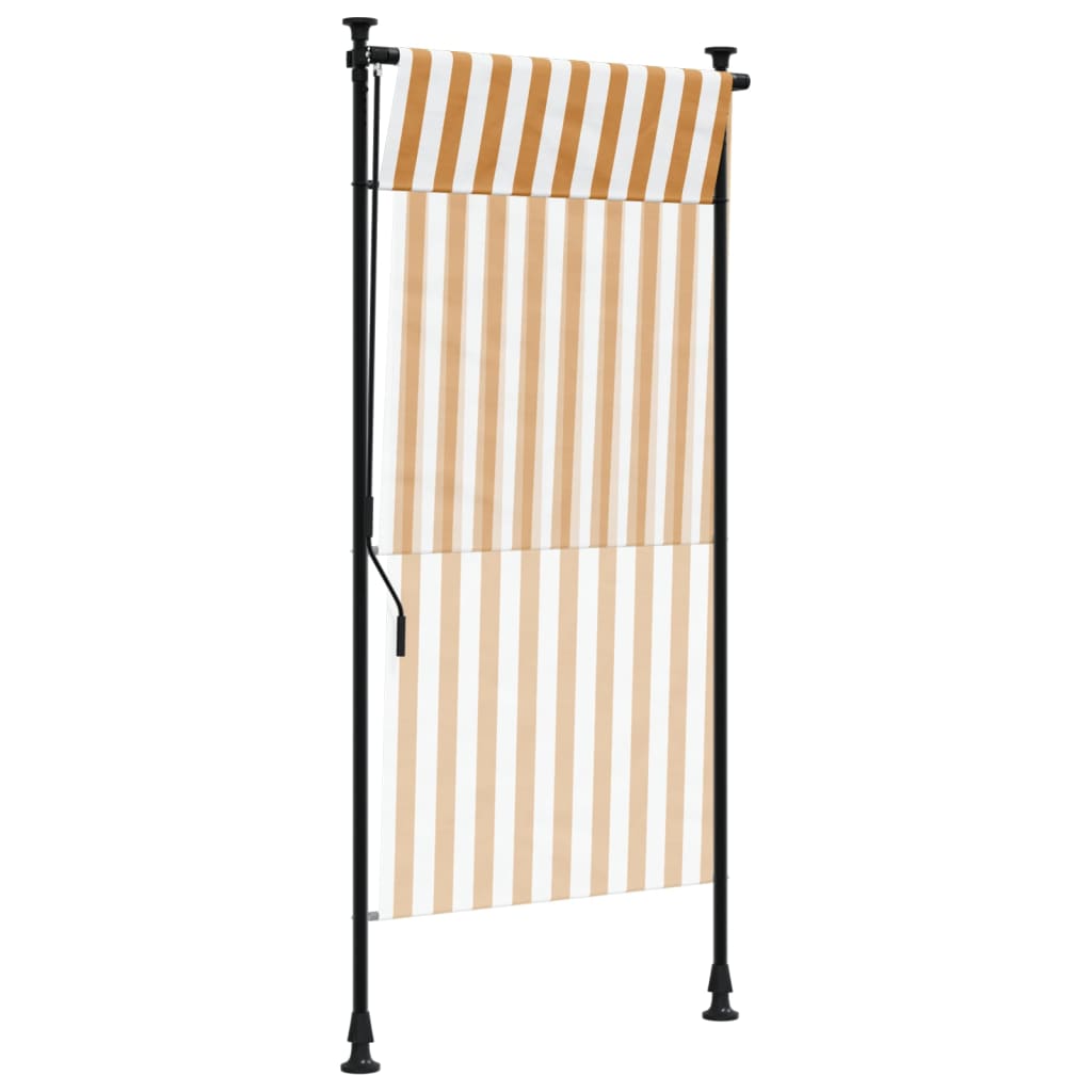 Outdoor Roller Blind Orange and White 120x270 cm Fabric&Steel