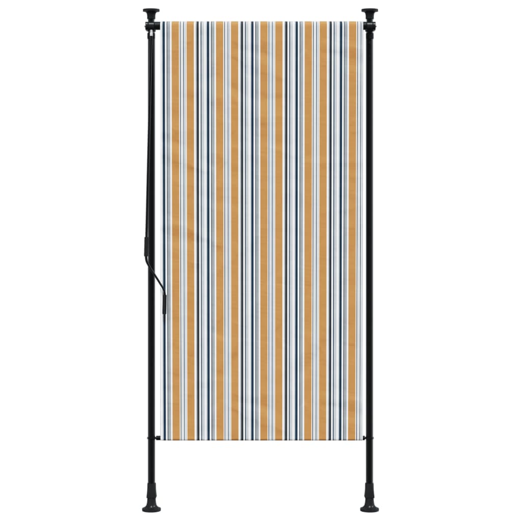 Outdoor Roller Blind Yellow and White 120x270 cm Fabric&Steel