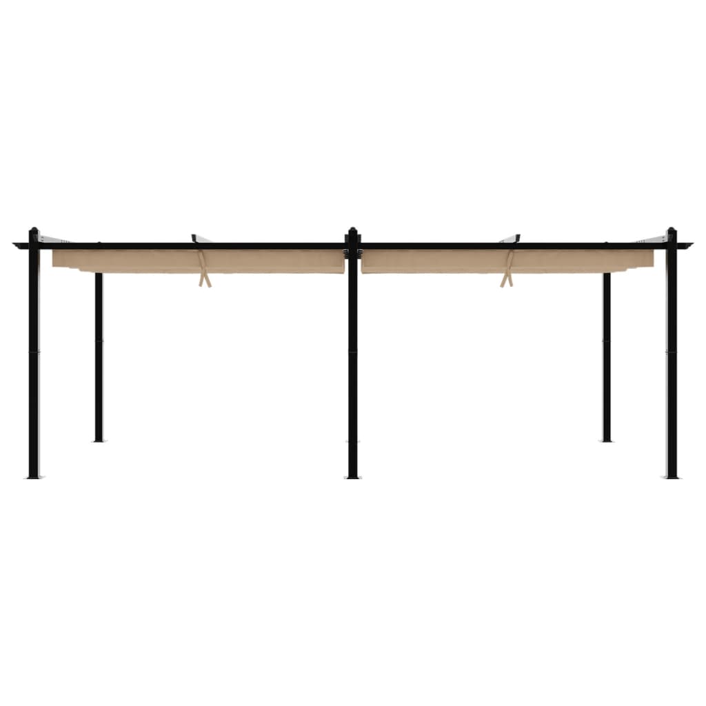 Garden Gazebo with Retractable Roof Taupe 3x6 m Aluminium