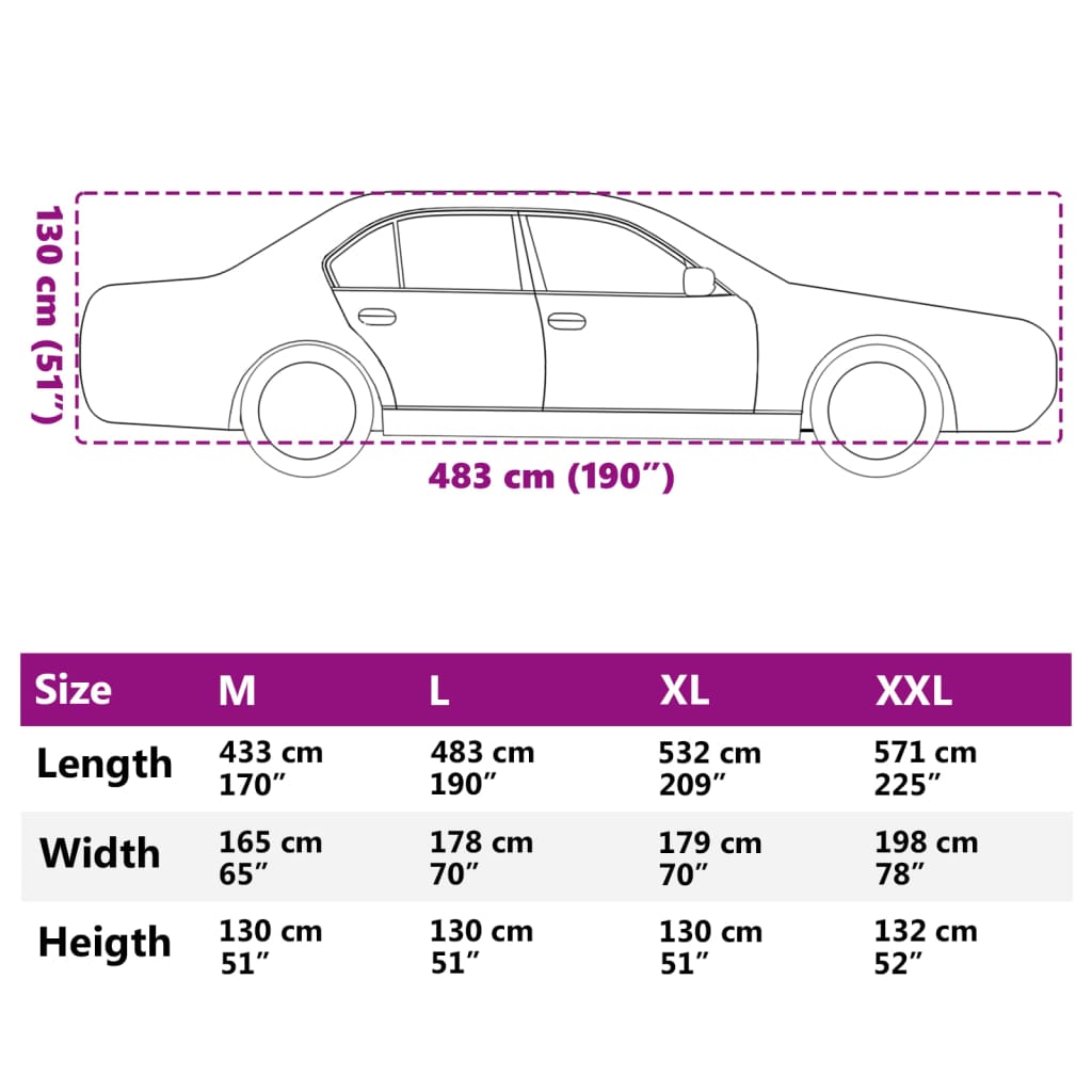 Car Cover for Sedan with Buckle Straps Full Silver L