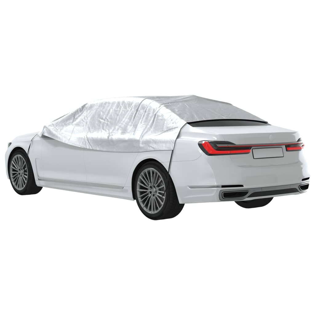 Half Car Cover with Hooks Silver L