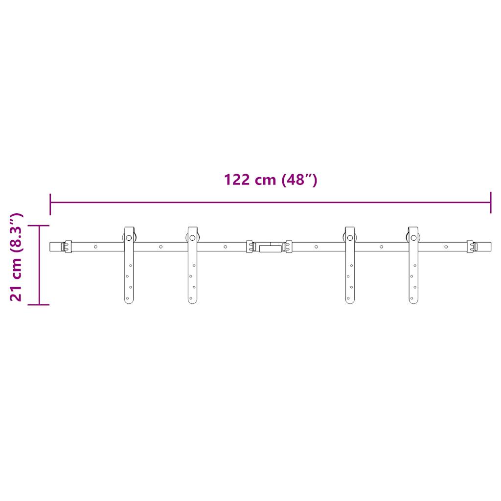 Sliding Cabinet Door Kit 122 cm Carbon Steel