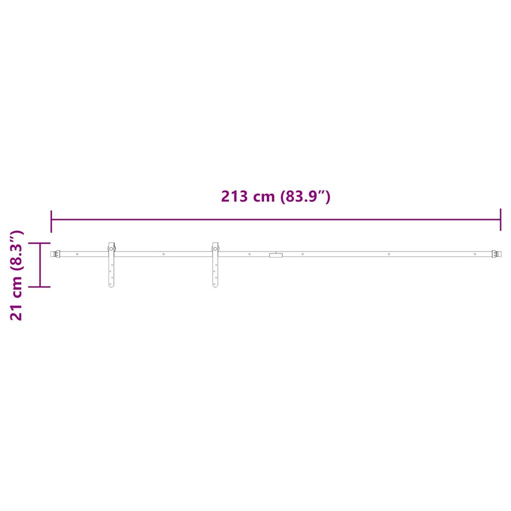 Sliding Cabinet Door Kit 213 cm Carbon Steel