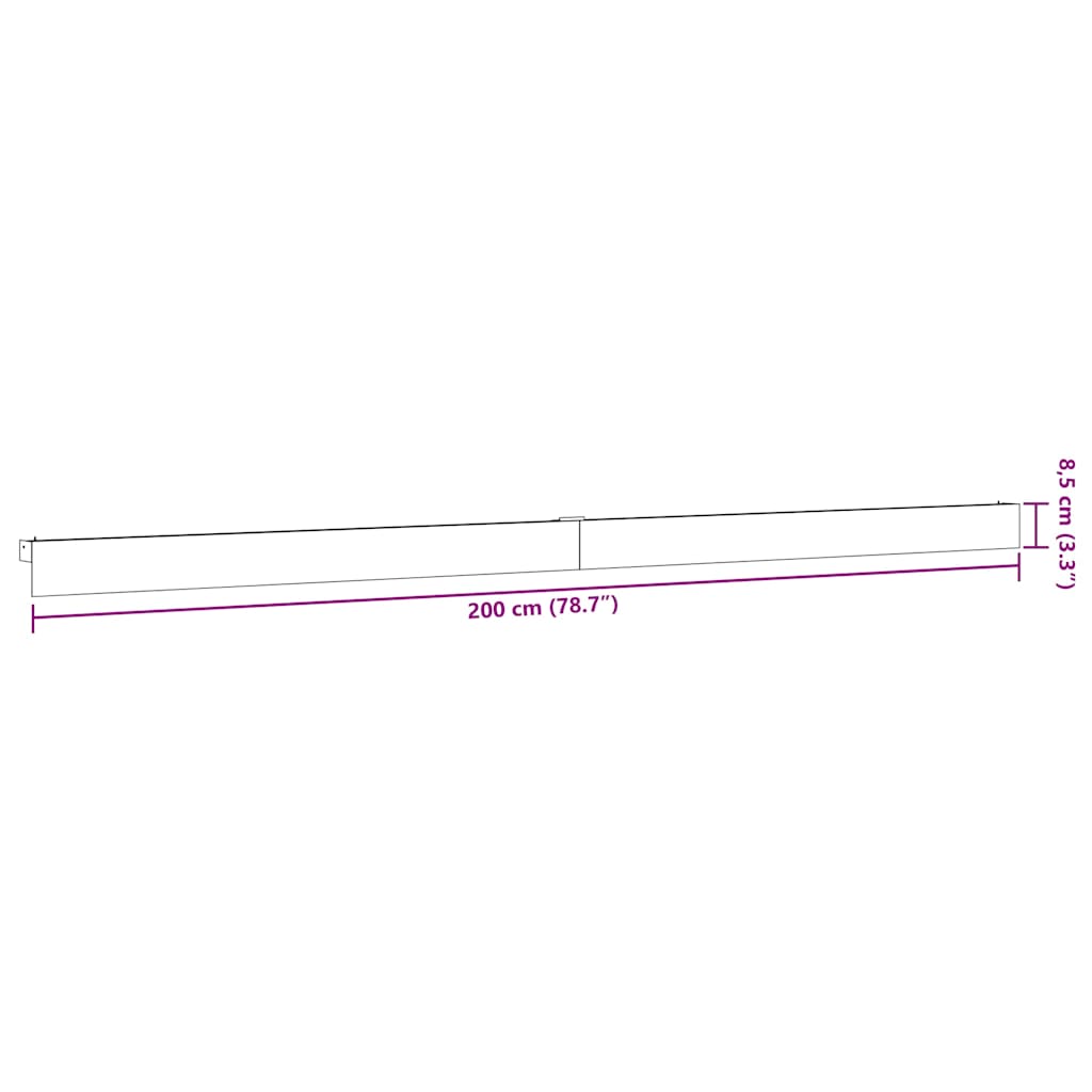 Sliding Door Hardware Kit 200 cm Aluminium Alloy Sliver