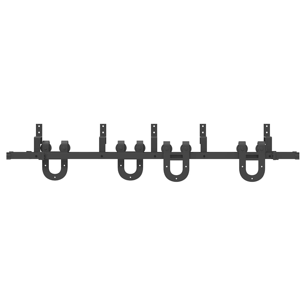 Sliding Door Hardware Kit 183 cm Steel Black