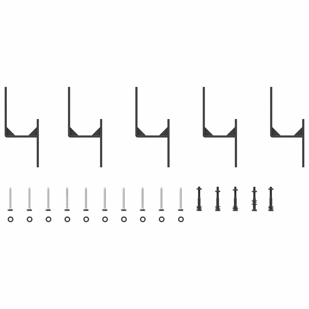 Sliding Door Hardware Kit 183 cm Steel Black